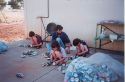 The family making "Camel Cans" at Watarrka National Park, NT.